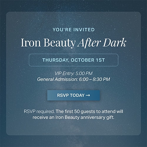 Iron Beauty event invitation October 1st